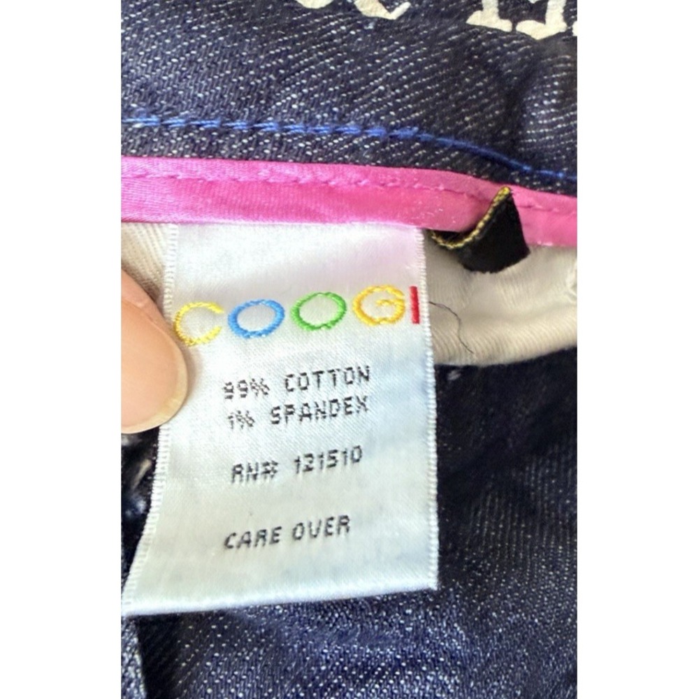 Coogi‎ Y2k Jeans Women's Low Rise Embroidered Size 7/8 Dark Wash Denim - Picture 9 of 10